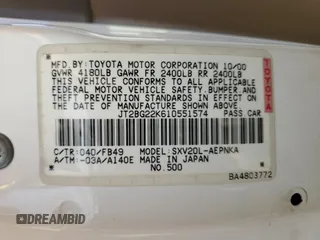 2001 Toyota Camry CE with VIN JT2BG22K610551574, listed as a Copart auction lot 82467224 with 131,730 mi miles and Clean Title. Bid and sale history available at carsss.com. Image 12.