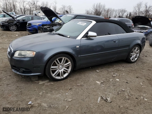 2007 Audi S4 with VIN WUARL48H77K900962, listed as a Copart auction lot 44768555 with NaN miles and Salvage Title. Bid and sale history available at carsss.com. Image 1.