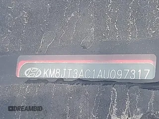 2010 Hyundai Tucson GLS with VIN KM8JT3AC1AU097317, listed as a IAAI auction lot 41758296 with 108,695 mi miles and . Bid and sale history available at DreamBid. Image 9.