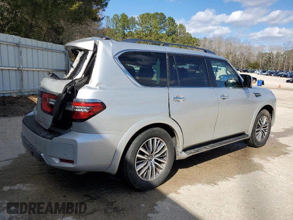 2023 Nissan Armada SL with VIN JN8AY2BD6P9692767, listed as a Copart auction lot 48138685 with 51,604 mi miles and Salvage Title. Bid and sale history available at carsss.com. Image 3.