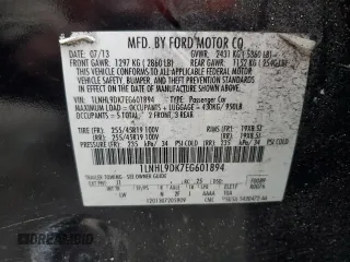 2014 Lincoln MKS with VIN 1LNHL9DK7EG601894, listed as a Copart auction lot 46377445 with 147,745 mi miles and Salvage Title. Bid and sale history available at DreamBid. Image 12.