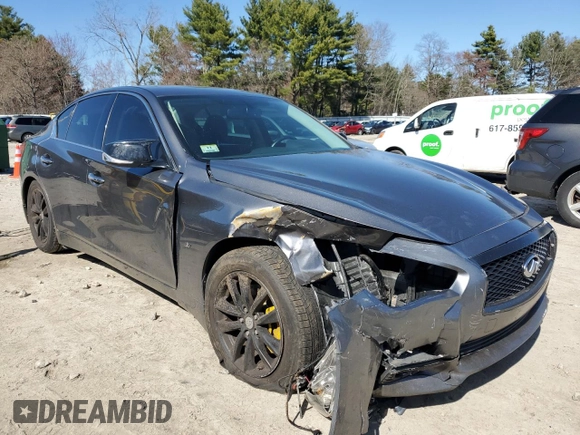 2014 Infiniti Q50 Sport with VIN JN1BV7AR3EM693035, listed as a Copart auction lot 52572715 with 142,361 mi miles and Clean Title. Bid and sale history available at DreamBid. Image 4.