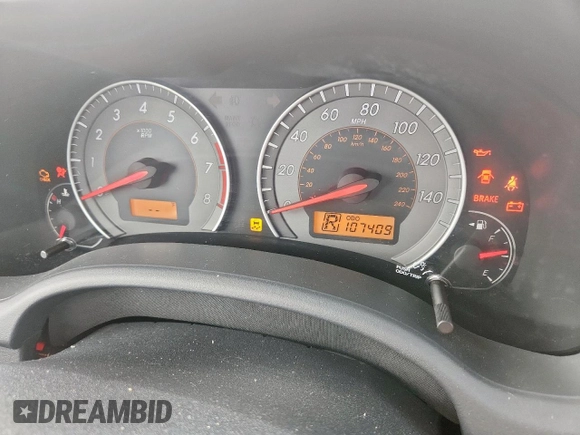 2010 Toyota Corolla with VIN 2T1BU4EE8AC447840, listed as a Copart auction lot 63299355 with 107,409 mi miles and Salvage title. Bid and sale history available at DreamBid. Image 9.