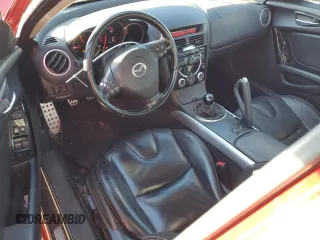 2004 Mazda RX-8 with VIN JM1FE173240116713, listed as a Copart auction lot 87615985 with 118,093 mi miles and Salvage Title. Bid and sale history available at carsss.com. Image 8.
