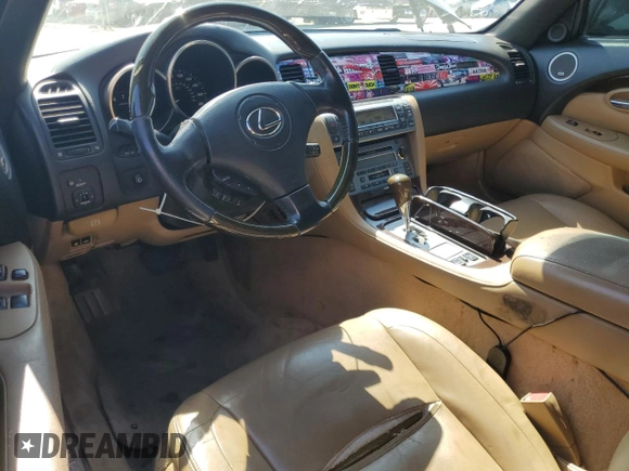 2006 Lexus SC 430 with VIN JTHFN48Y369007637, listed as a Copart auction lot 61669905 with 193,870 mi miles and Salvage title. Bid and sale history available at DreamBid. Image 8.