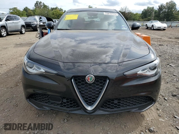 2019 Alfa Romeo Giulia Ti Sport with VIN ZARFANBN0K7611689, listed as a Copart auction lot 72815174 with 42,714 mi miles and Salvage Title. Bid and sale history available at carsss.com. Image 5.