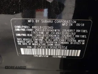 2019 Subaru Forester with VIN JF2SKACC3KH429704, listed as a IAAI auction lot 42561407 with 96,228 mi miles and . Bid and sale history available at DreamBid. Image 9.