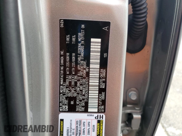 2025 Lexus NX 250 Premium with VIN 2T2GDCAZ8SC016131, listed as a Copart auction lot 56695555 with 6,420 mi miles and Salvage title. Bid and sale history available at DreamBid. Image 13.