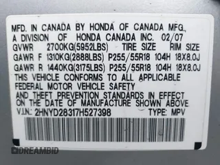 2007 Acura MDX Technology with VIN 2HNYD28317H527398, listed as a IAAI auction lot 40978213 with 151,671 mi miles and . Bid and sale history available at DreamBid. Image 9.