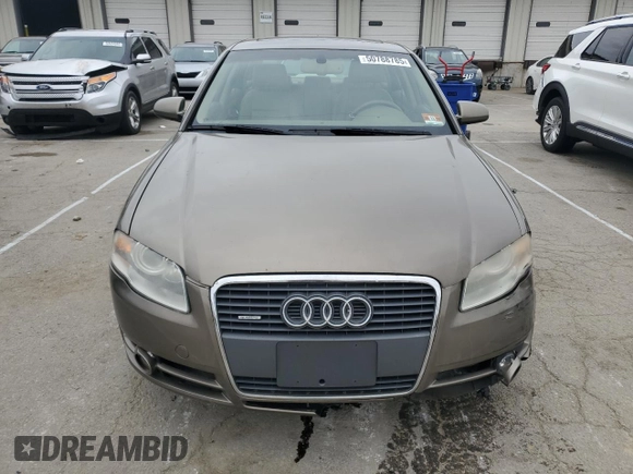 2007 Audi A4 2.0T with VIN WAUDF78E87A118419, listed as a Copart auction lot 50788785 with 171,703 mi miles and Salvage Title. Bid and sale history available at carsss.com. Image 5.