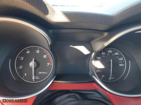 2021 Alfa Romeo Stelvio Ti with VIN ZASPAKBN4M7D18255, listed as a Copart auction lot 48514765 with 0 mi miles and Salvage Title. Bid and sale history available at carsss.com. Image 9.