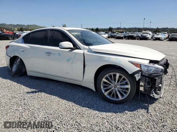2020 Infiniti Q50 Luxe with VIN JN1EV7AP5LM206958, listed as a Copart auction lot 47239285 with 23,283 mi miles and Salvage title. Bid and sale history available at DreamBid. Image 4.