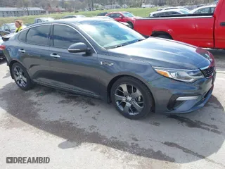 2019 Kia Optima S with VIN 5XXGT4L33KG378382, listed as a IAAI auction lot 41824192 with 114,649 mi miles. Bid and sale history available at carsss.com. Image 1.