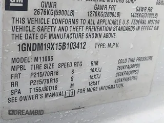 2005 Chevrolet Astro with VIN 1GNDM19X15B103412, listed as a IAAI auction lot 41872034 with Not Provided miles. Bid and sale history available at carsss.com. Image 9.