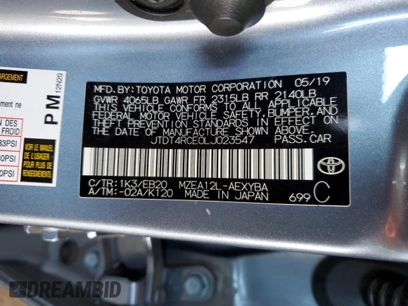 2020 Toyota Corolla XSE with VIN JTDT4RCE0LJ023547, listed as a Copart auction lot 52449155 with 42,248 mi miles and Salvage Title. Bid and sale history available at carsss.com. Image 13.