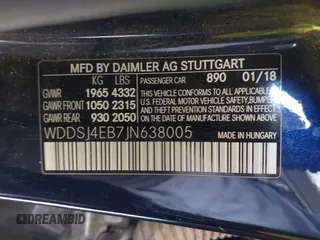 2018 Mercedes-Benz CLA 250 z VIN WDDSJ4EB7JN638005, wystawiony jako IAAI lot #42363579 z przebiegiem 72 264 mil mil oraz . Historia ofert i sprzedaży dostępna na DreamBid. Obrazek 9.