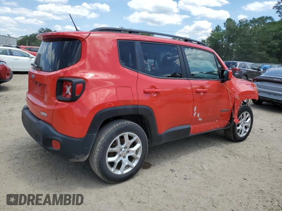 2017 Jeep Renegade Latitude with VIN ZACCJBBB9HPF93903, listed as a Copart auction lot 56180255 with 89,090 mi miles and Salvage title. Bid and sale history available at DreamBid. Image 3.