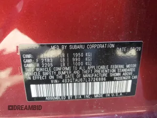 2020 Subaru Impreza Limited с VIN 4S3GTAU67L3726886, выставлен на аукционе Copart как лот 49398075 с пробегом 53 006 миль миль и Списание • Salvage title. История ставок и продаж доступна на DreamBid. Изображение 13.