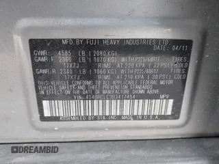 2011 Subaru Outback Limited Power Moon with VIN 4S4BRCLC3B3417454, listed as a IAAI auction lot 42637012 with 141,719 mi miles and . Bid and sale history available at DreamBid. Image 9.
