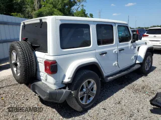 2019 Jeep Wrangler Unlimited Sahara with VIN 1C4HJXEG8KW574005, listed as a Copart auction lot 55386585 with Not provided miles and Salvage title. Bid and sale history available at DreamBid. Image 3.
