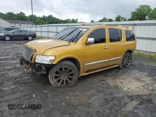 2005 Infiniti QX56 z VIN 5N3AA08C45N808669, wystawiony jako Copart lot #81462924 z przebiegiem Nie podano mil oraz Szkoda całkowita • Salvage title. Historia ofert i sprzedaży dostępna na DreamBid. Obrazek 1.
