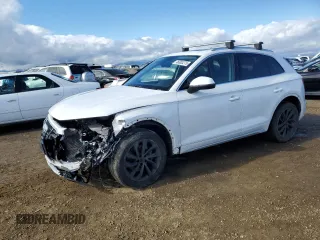 2021 Audi Q5 Premium Plus with VIN WA1BAAFY4M2021995, listed as a Copart auction lot 46003275 with 84,553 mi miles and Salvage Title. Bid and sale history available at carsss.com. Image 1.
