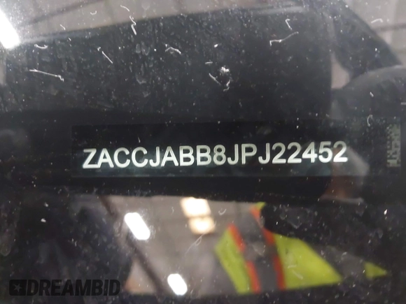 2018 Jeep Renegade Latitude with VIN ZACCJABB8JPJ22452, listed as a IAAI auction lot 42419654 with 60,086 mi miles and . Bid and sale history available at DreamBid. Image 9.