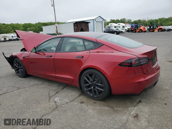 2024 Tesla Model S with VIN 5YJSA1E54RF542748, listed as a Copart auction lot 55210615 with Not provided miles and Salvage title. Bid and sale history available at DreamBid. Image 2.