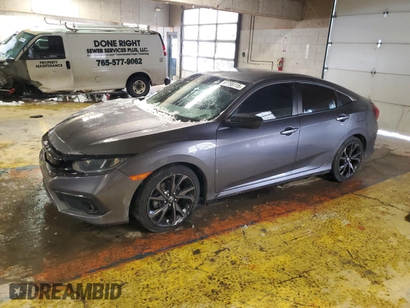 2020 Honda Civic Sedan Sport with VIN 19XFC2F88LE026335, listed as a Copart auction lot 87795115 with 109,122 mi miles and Salvage Title. Bid and sale history available at carsss.com. Image 1.