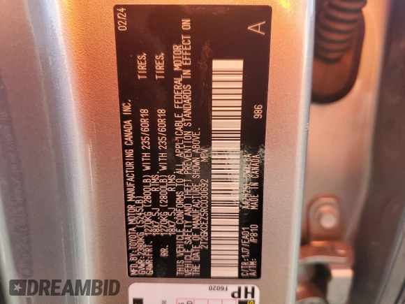 2024 Lexus NX 350h Premium with VIN 2T2GKCEZ5RC030692, listed as a Copart auction lot 64265415 with 8,287 mi miles and Salvage title. Bid and sale history available at DreamBid. Image 13.