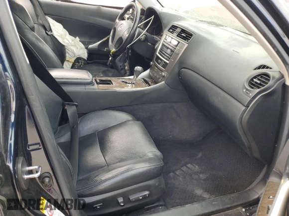 2010 Lexus IS 250 with VIN JTHBF5C21A5111287, listed as a Copart auction lot 53585745 with 158,516 mi miles and Salvage title. Bid and sale history available at DreamBid. Image 7.