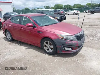 2014 Kia Optima LX with VIN 5XXGM4A7XEG291859, listed as a IAAI auction lot 42598298 with 218,551 mi miles and . Bid and sale history available at DreamBid. Image 1.