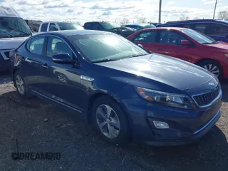 2014 Kia Optima Hybrid LX with VIN KNAGM4AD1E5064423, listed as a IAAI auction lot 41992541 with 83,060 mi miles. Bid and sale history available at carsss.com. Image 1.