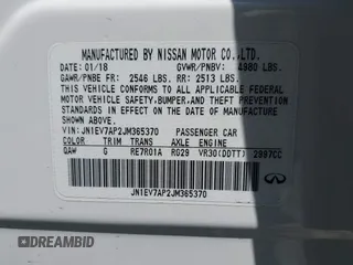 2018 Infiniti Q50 Sport z VIN JN1EV7AP2JM365370, wystawiony jako IAAI lot #42157933 z przebiegiem 61 054 mil mil oraz . Historia ofert i sprzedaży dostępna na DreamBid. Obrazek 9.