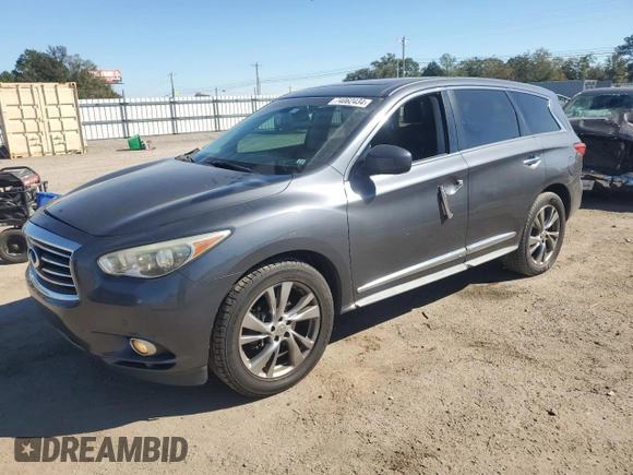 2013 Infiniti JX35 with VIN 5N1AL0MNXDC321819, listed as a Copart auction lot 74062434 with 125,483 mi miles and Salvage Title. Bid and sale history available at carsss.com. Image 1.