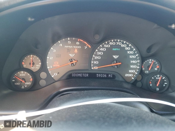 2000 Chevrolet Corvette with VIN 1G1YY32G3Y5129252, listed as a Copart auction lot 69536004 with 59,336 mi miles and Salvage Title. Bid and sale history available at carsss.com. Image 9.