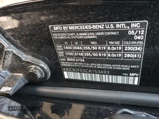 2012 Mercedes-Benz R R 350 BlueTEC with VIN 4JGCB2FE0CA153493, listed as a Copart auction lot 75044884 with 146,656 mi miles and Clean Title. Bid and sale history available at carsss.com. Image 13.