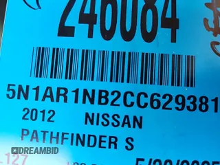 2012 Nissan Pathfinder SV z VIN 5N1AR1NB2CC629381, wystawiony jako IAAI lot #42461276 z przebiegiem 269 911 mil mil oraz . Historia ofert i sprzedaży dostępna na DreamBid. Obrazek 31.