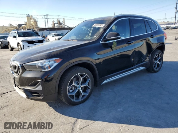 2021 BMW X1 sDrive28i with VIN WBXJG7C03M5T10112, listed as a Copart auction lot 49386695 with 46,869 mi miles and Salvage Title. Bid and sale history available at DreamBid. Image 1.
