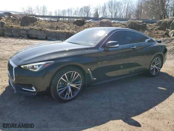 2019 Infiniti Q60 3.0t LUXE with VIN JN1EV7EL0KM291441, listed as a Copart auction lot 48387605 with 55,851 mi miles and Salvage Title. Bid and sale history available at carsss.com. Image 1.