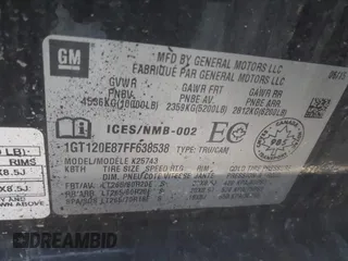 2015 GMC Sierra 2500HD available WiFi Denali with VIN 1GT120E87FF638538, listed as a IAAI auction lot 41425503 with 126,384 mi miles. Bid and sale history available at carsss.com. Image 8.