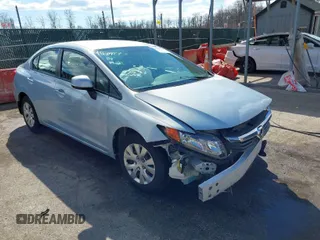 2012 Honda Civic LX z VIN 19XFB2F54CE333851, wystawiony jako IAAI lot #41689273 z przebiegiem 92 637 mil mil oraz . Historia ofert i sprzedaży dostępna na DreamBid. Obrazek 1.