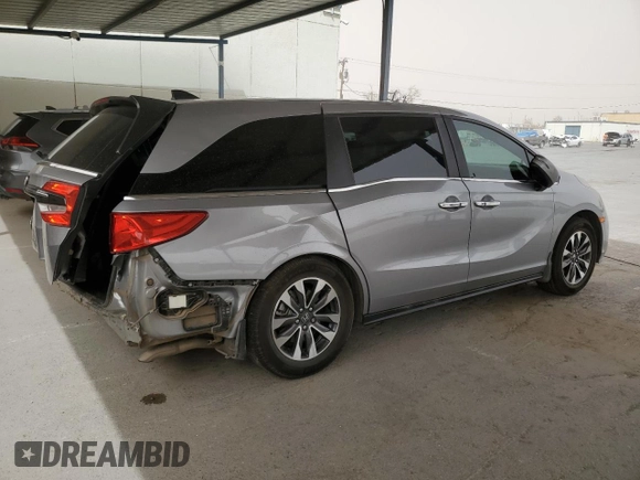 2022 Honda Odyssey EX-L with VIN 5FNRL6H75NB059962, listed as a Copart auction lot 51464615 with 40,608 mi miles and Salvage Title. Bid and sale history available at DreamBid. Image 3.