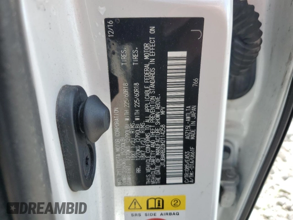 2017 Lexus NX 200t with VIN JTJBARBZ0H2114258, listed as a Copart auction lot 60639435 with 101,572 mi miles and Salvage title. Bid and sale history available at DreamBid. Image 13.