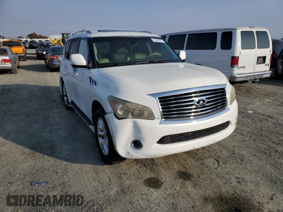 2011 Infiniti QX56 7-passenger with VIN JN8AZ2NF6B9502503, listed as a Copart auction lot 83369704 with Not provided miles and Salvage title. Bid and sale history available at DreamBid. Image 4.
