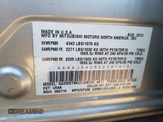 2014 Mitsubishi Outlander Sport SE z VIN 4A4AJ3AU5EE601413, wystawiony jako Copart lot #80014824 z przebiegiem 323 561 mil mil oraz Szkoda całkowita • Salvage title. Historia ofert i sprzedaży dostępna na DreamBid. Obrazek 13.