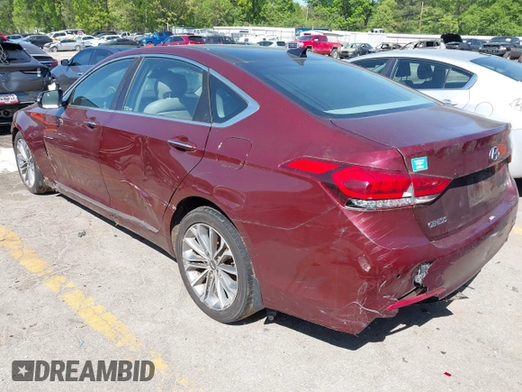 2015 Hyundai Genesis 3.8L with VIN KMHGN4JE3FU039163, listed as a IAAI auction lot 42050617 with 134,183 mi miles and . Bid and sale history available at DreamBid. Image 3.