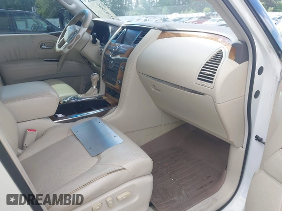 2012 Infiniti QX56 7-passenger with VIN JN8AZ2NF2C9519509, listed as a IAAI auction lot 42191986 with 190,131 mi miles and . Bid and sale history available at DreamBid. Image 5.