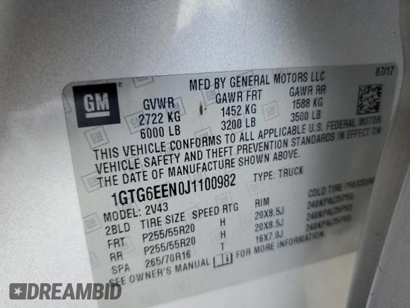 2018 GMC Canyon 4WD Denali with VIN 1GTG6EEN0J1100982, listed as a Copart auction lot 73026534 with 152,441 mi miles and Salvage Title. Bid and sale history available at carsss.com. Image 13.