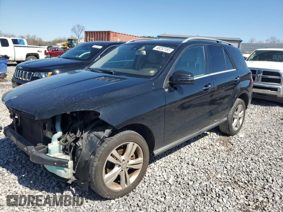 2015 Mercedes-Benz M ML 350 with VIN 4JGDA5JB3FA553624, listed as a Copart auction lot 48252185 with 117,172 mi miles and Salvage Title. Bid and sale history available at carsss.com. Image 1.